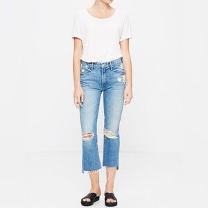 MOTHER Denim The Insider Crop Step Fray in Hijacking the Runway size 28